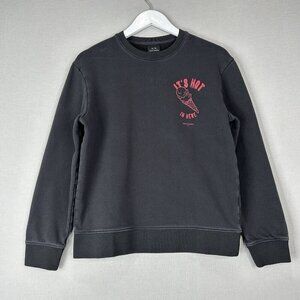 Armani Exchange‎ Womens Sweatshirt Medium Black It's Hot In Here Ice Cream Crew